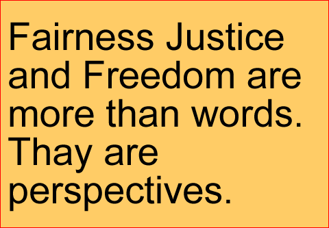 Fairness Justice and Fredom are Perspectives